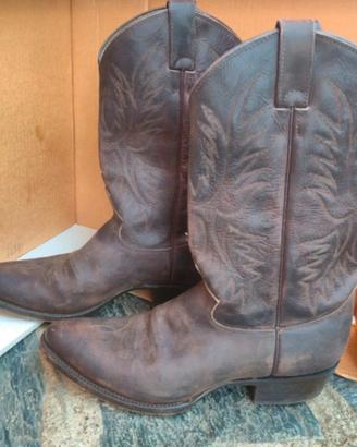 Stivali Texani in pelle marrone vintage uomo