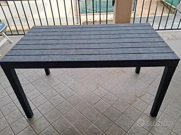 TAVOLO RATTAN NERO