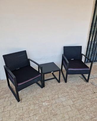 Set da Giardino Moderno in Rattan