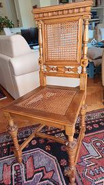 Set di 6 sedie antiche in legno di noce
