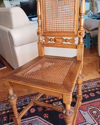 Set di 6 sedie antiche in legno di noce
