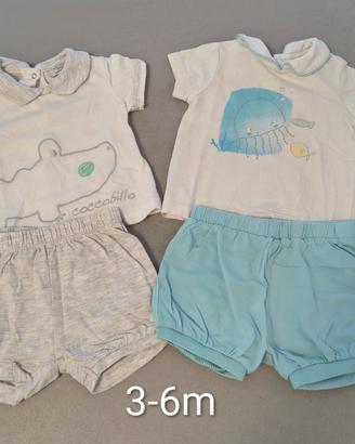 2 completini estivi neonato 3-6 mesi