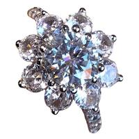 Anello con moissanite placcato oro kt.18