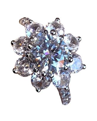 Anello con moissanite placcato oro kt.18