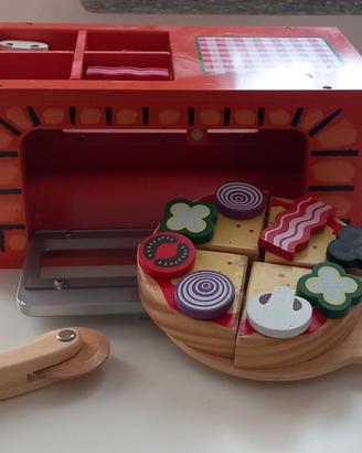 Forno della Pizza in Legno Jouéco con accessori