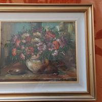 Dipinto Olio "fiori" di Molteni