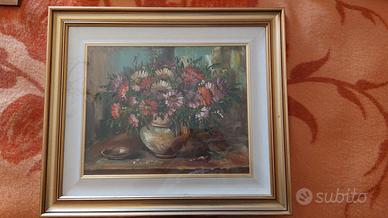 Dipinto Olio "fiori" di Molteni