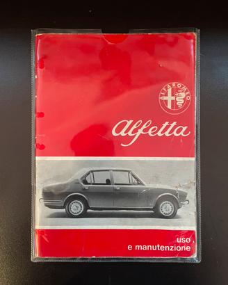 Libretto uso manutenzione originale Alfetta 1972