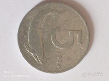 moneta 5 lire delfino rara
