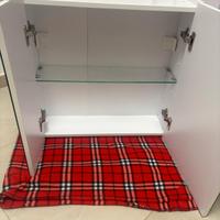 specchiera bagno contenitore ripiani in vetro