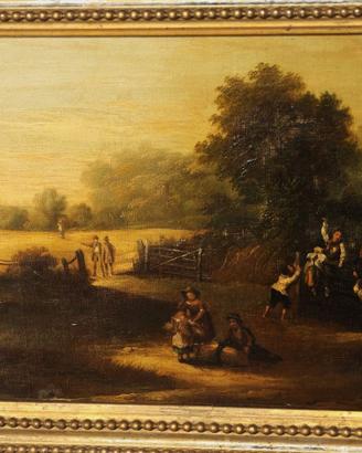 Scuola Francese Antico dipinto olio su tela