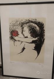 Quadro litografia "La Rosa Rossa" - Carpigiani 