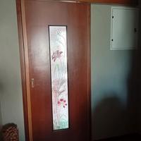 Porta Scorrevole in Legno con Vetro Artistico