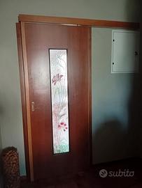 Porta Scorrevole in Legno con Vetro Artistico