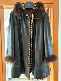 Cappotto in pelle con pelliccia
