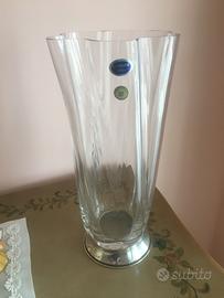 Vaso cristallo e argento