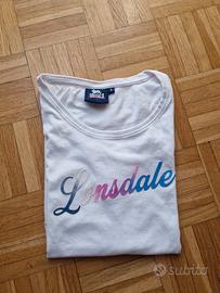 T-shirt Lonsdale bianca con logo multicolor 
