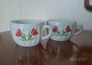Coppia Tazzine Caffè Vintage Tulipani anni 60