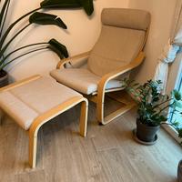 Poltrona Poang Ikea con poggiapiedi