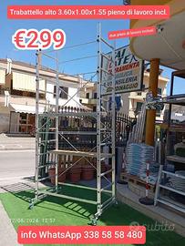 Trabattello alluminio alto 3.60 base 100/156 due p