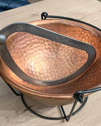Paiolo Elettrico Rame martellato cm26