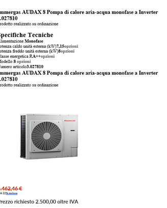 Pompa di calore Immergas AUDAX 8