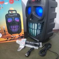 Cassa bluetooth portatile karaoke 100 watt pmpo 