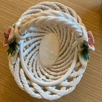 Cestino vimini in ceramica vintage