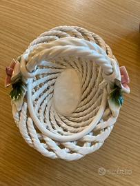 Cestino vimini in ceramica vintage