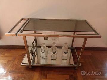 Carrello bar vintage anni 70 con 2 ripiani