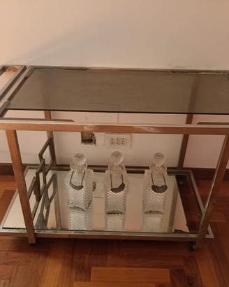 Carrello bar vintage anni 70 con 2 ripiani