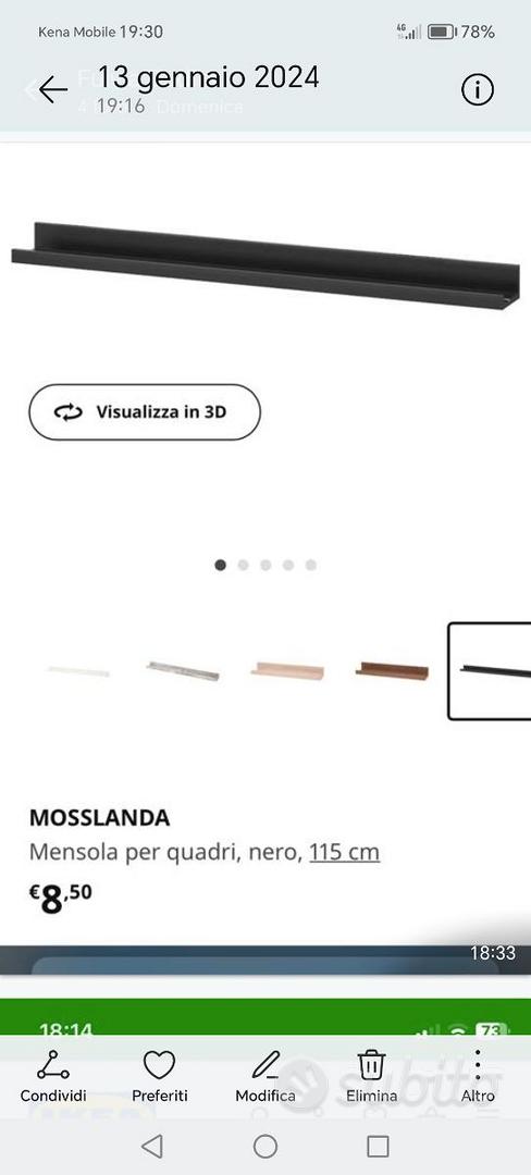 MOSSLANDA Mensola per quadri, nero, 115 cm - IKEA Italia