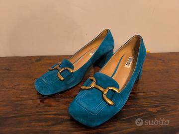 Scarpe Bibi Lou in camoscio azzurro/ottanio con mo