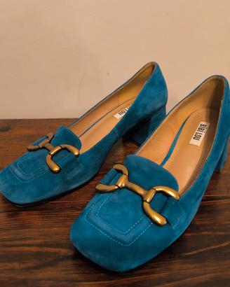 Scarpe Bibi Lou in camoscio azzurro/ottanio con mo