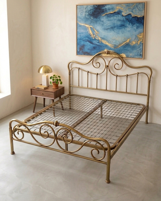Letto Matrimoniale Vintage in Ottone