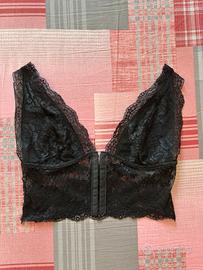 Top nero in pizzo taglia S/M nuovo