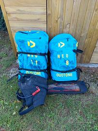 kit kitesurf doutone neo 8 + 11 m + barra +trapezi