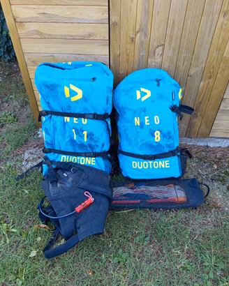 kit kitesurf doutone neo 8 + 11 m + barra +trapezi