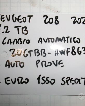 Cambio automatico peugeot 208 cod 20gtbb-hwf8630