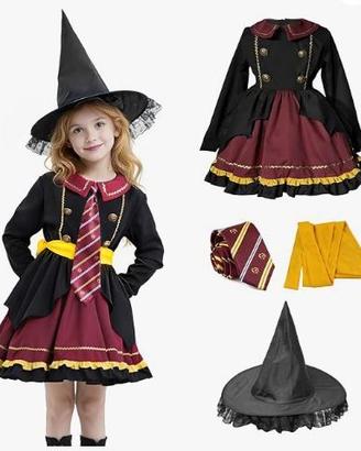 Costume carnevale 4 Pezzi Uniforme strega 140 cm