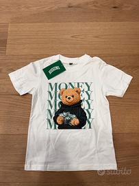 T-shirt Higgins orsetto Money bianca tg 110/116