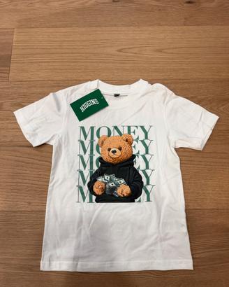 T-shirt Higgins orsetto Money bianca tg 110/116