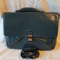 borsa da lavoro Piquadro blu in pelle 