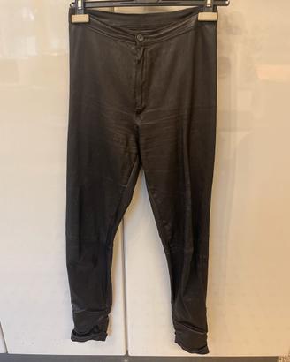 Leggings in vera pelle nero