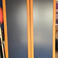 ARMADIO COMPONIBILE BLU/NOCE