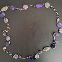 Parure Vintage Argentata e Pietre Dure Viola