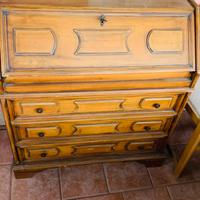 Antico Scrittoio scrivania cassettiera in legno