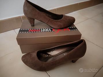 Scarpe donna con acco basso in camoscio mis.38