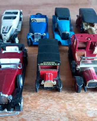 7 auto modelli in metallo anni '80 scala piccola