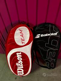 3 racchette piu 2 borse portaracchette nuove